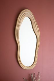 WAVY CARVED WOOD FRAMED MIRROR