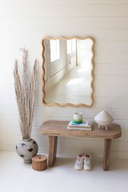 WOODEN SQUIGGLE FRAMED MIRROR