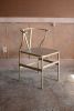 ANTIQUE BRASS FINISH METAL WISHBONE CHAIR