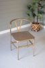 ANTIQUE BRASS FINISH METAL WISHBONE CHAIR