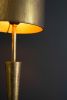 ANTIQUE GOLD FLOOR LAMP WITH METAL BARREL SHADE