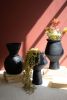 SET OF THREE WOODED VASES - BLACK