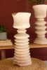 SET OF THREE TURNED WOOD TOWERS WITH CUPS