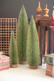 SET OF THREE GIANT BOTTLE BRUSH CHRISTMAS TREES