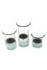 SET OF THREE RECYCLED GLASS VOTIVE CYLINDERS