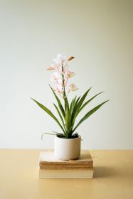 ARTIFICIAL PINK CYMBIDIUM ORCHID IN A POT