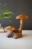 DOUBLE TEAK MUSHROOM SCULPTURE