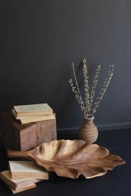 WOODEN TEAK LEAF TRAY