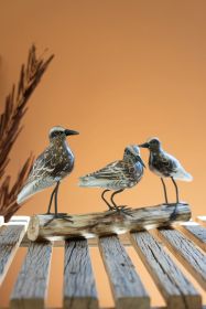 PAINTED WOODEN SHORE BIRDS ON A WOODEN BASE