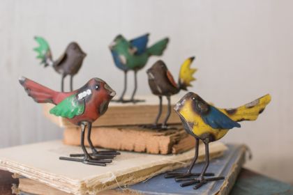 SET OF FIVE RECYCLED METAL BIRDS