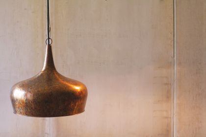 TEAR DROP PEND LAMP WITH RUST FINISH