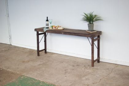 ANTIQUE WOODEN FOLDING CONSOLE TABLE