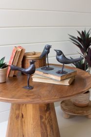 SET OF THREE BLACK ANTIQUE IRON BIRDS