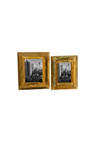 SET OF TWO RECYCLED WOODEN PHOTO FRAMES