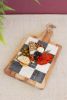 BLACK AND WHTE MARBLE WITH ACACIA WOOD CHEESE BOARD