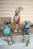 SET OF THREE RECYCLED IRON FROGS